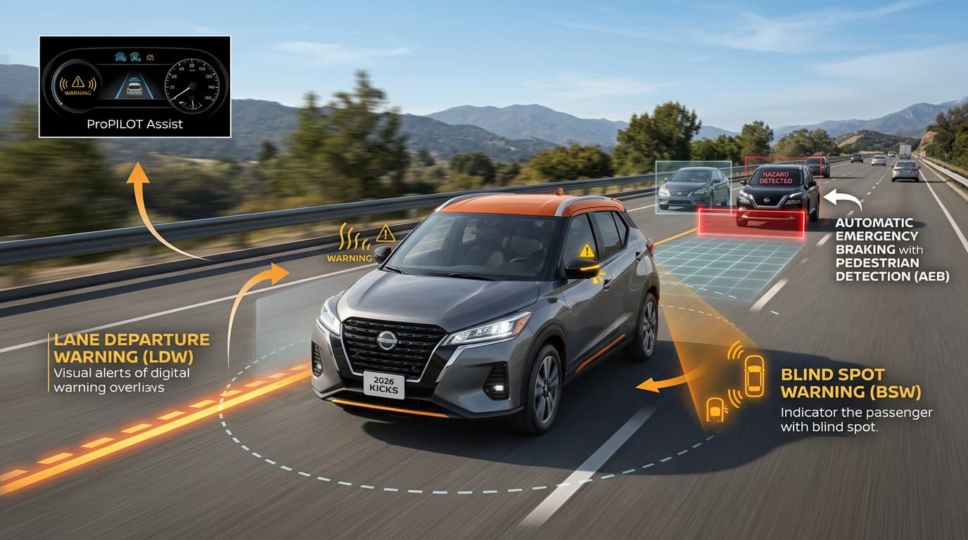 Nissan Kicks 2026 con asistencias de manejo avanzadas, SUV segura para arrendamiento empresarial en México