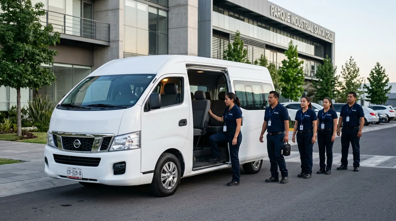 Nissan Urvan para transporte de personal en empresas de México, solución de movilidad corporativa para empleados, industria y operaciones formales.