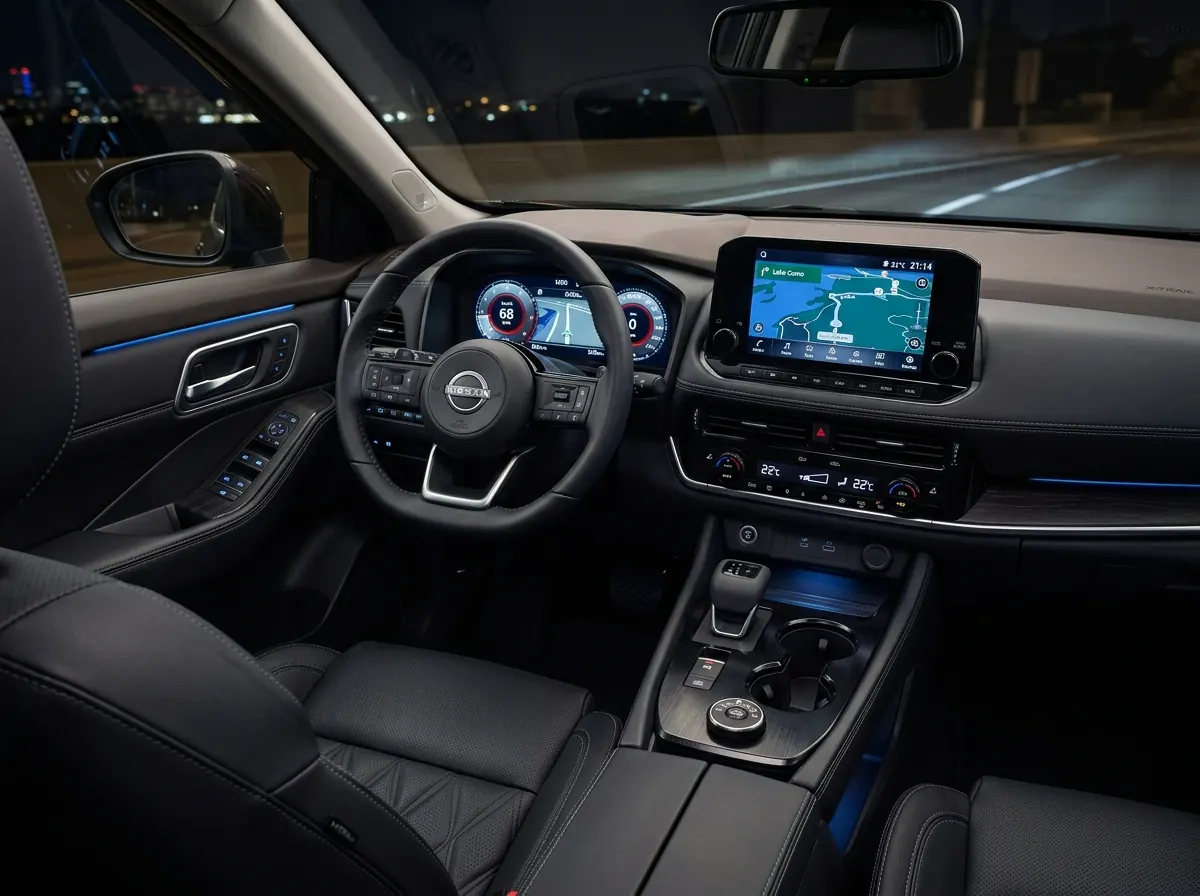Tablero digital e infoentretenimiento de la pantalla táctil de Nissan X-Trail