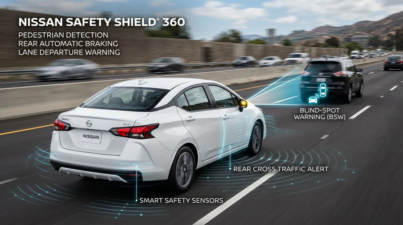 Asistencias de seguridad activa y tecnología Nissan Intelligent Mobility en Versa